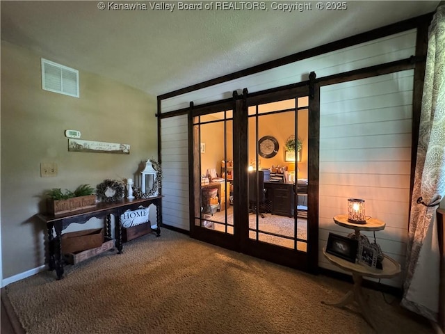 3902 Poca River Rd S, Poca, WV 25159 - detailed view of carpet floors and a barn door