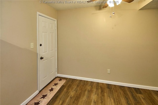 121 1st Ave, South Charleston, WV 25303 - spare room featuring a ceiling fan, baseboards, and wood finished floors