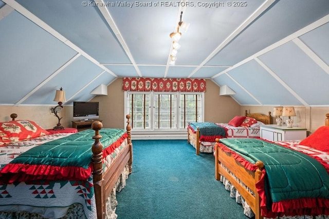 1931 Village Run Rd, White Sulphur Springs, WV 24986 - bedroom with carpet and vaulted ceiling