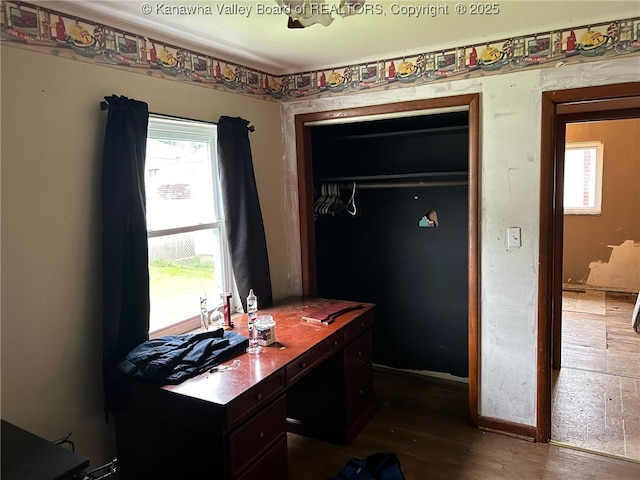 110 3rd Ave, Glasgow, WV 25086 - office with healthy amount of natural light, wood finished floors, and baseboards
