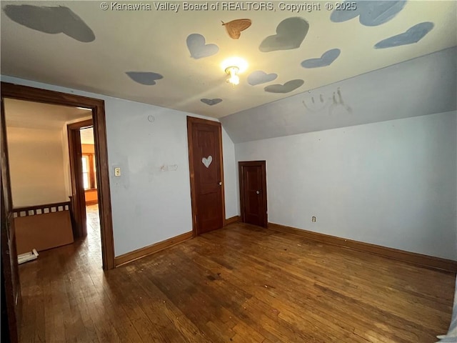 618 Hunt Ave, Charleston, WV 25302 - bonus room with wood-type flooring, baseboards, and lofted ceiling