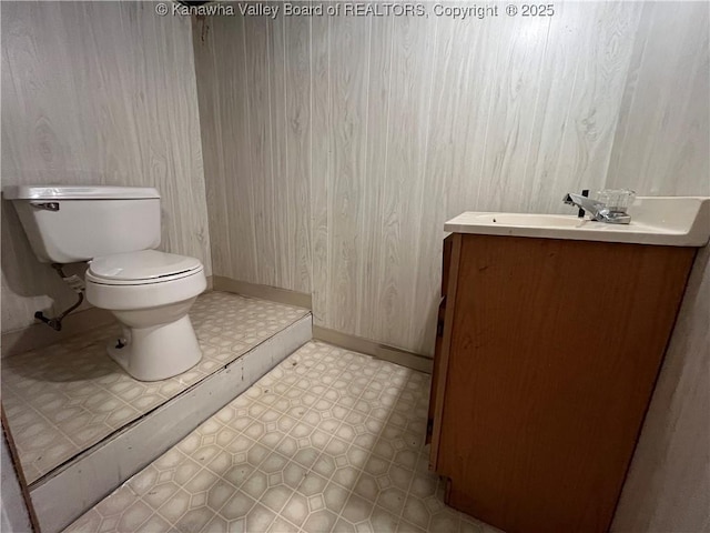 618 Hunt Ave, Charleston, WV 25302 - bathroom featuring vanity, toilet, tile patterned floors, and baseboards