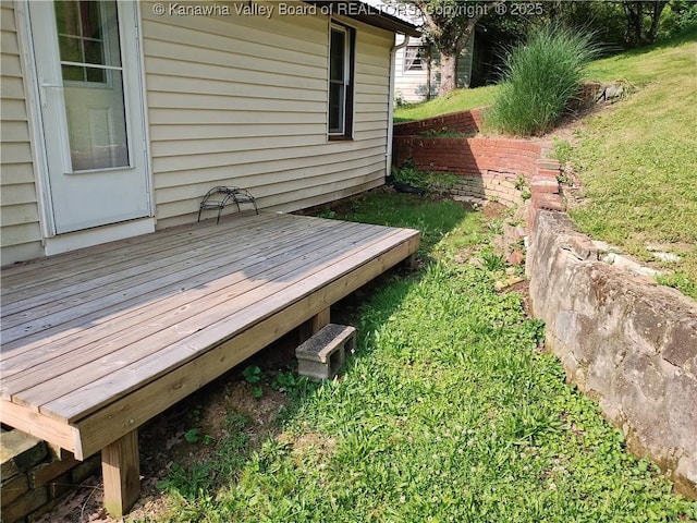64 Haystack Ln, Charleston, WV 25311 - wooden deck with a lawn
