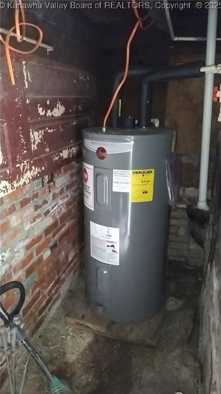 64 Haystack Ln, Charleston, WV 25311 - utility room with electric water heater