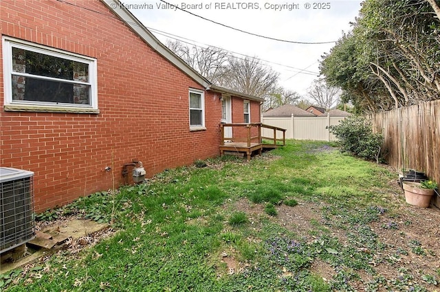 4302 Virginia Ave, Charleston, WV 25304 - view of yard featuring central AC unit and a deck