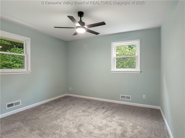1255 Park Ave, Charleston, WV 25302 - carpeted spare room featuring ceiling fan and baseboards