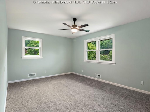 1255 Park Ave, Charleston, WV 25302 - carpeted spare room featuring ceiling fan and baseboards