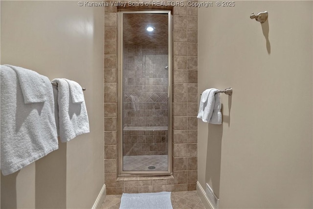 230 Quarry Rdg E, Charleston, WV 25304 - full bathroom featuring a shower stall, baseboards, and tile patterned flooring