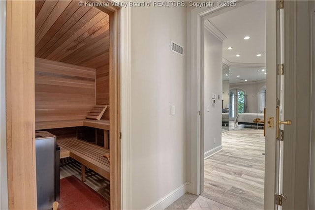230 Quarry Rdg E, Charleston, WV 25304 - sauna / steam room with baseboards, wood ceiling, and recessed lighting