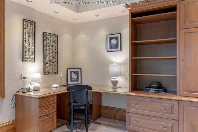 230 Quarry Rdg E, Charleston, WV 25304 - office area with built in desk, recessed lighting, and a textured wall