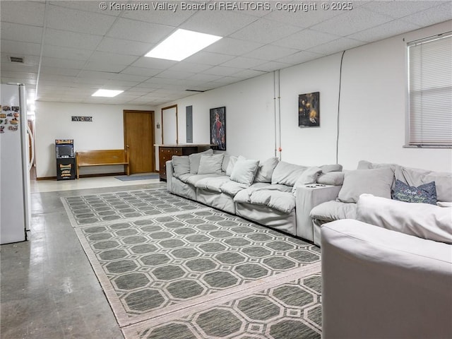 123 Brooke St, Culloden, WV 25510 - living room with a drop ceiling and finished concrete floors