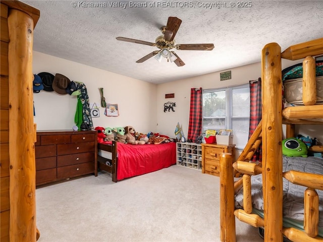 123 Brooke St, Culloden, WV 25510 - bedroom with carpet flooring, a textured ceiling, and ceiling fan
