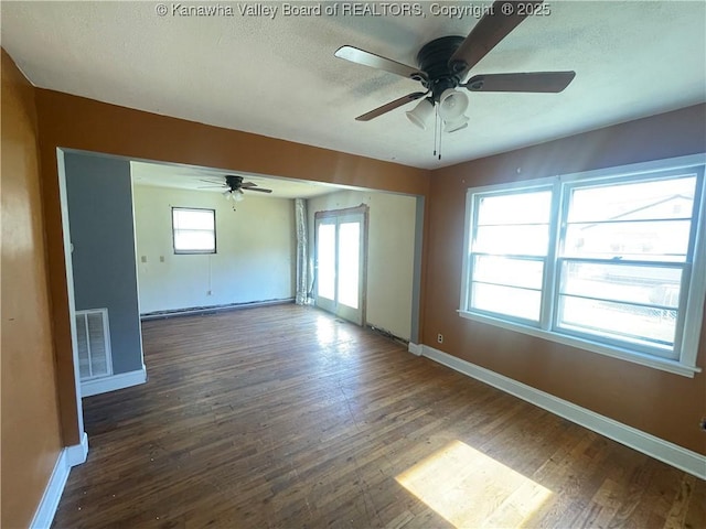 57 Barrett Cir, Wharton, WV 25208 - spare room with ceiling fan, wood finished floors, baseboards, and a textured ceiling