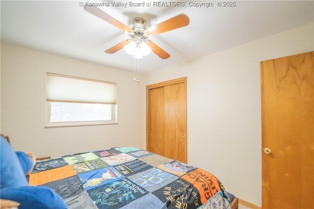 868 Alta Rd, Charleston, WV 25314 - bedroom featuring a closet and ceiling fan