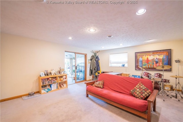 868 Alta Rd, Charleston, WV 25314 - living area featuring carpet floors, recessed lighting, and baseboards
