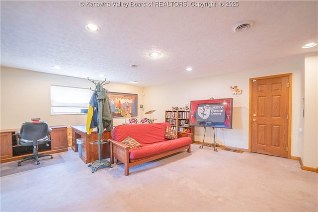 868 Alta Rd, Charleston, WV 25314 - office space featuring carpet floors, recessed lighting, baseboards, and a textured ceiling