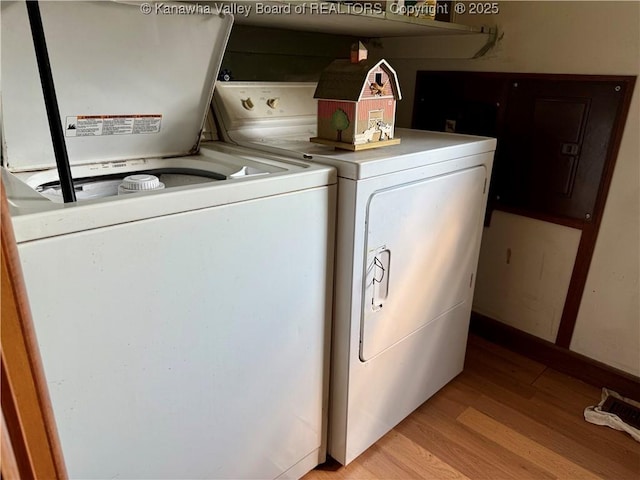 3112 Cicerone Rd, Charleston, WV 25320 - laundry area with washer and clothes dryer and light wood-type flooring