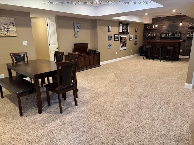 90 Brooke St, Culloden, WV 25510 - dining room featuring carpet, bar, and baseboards