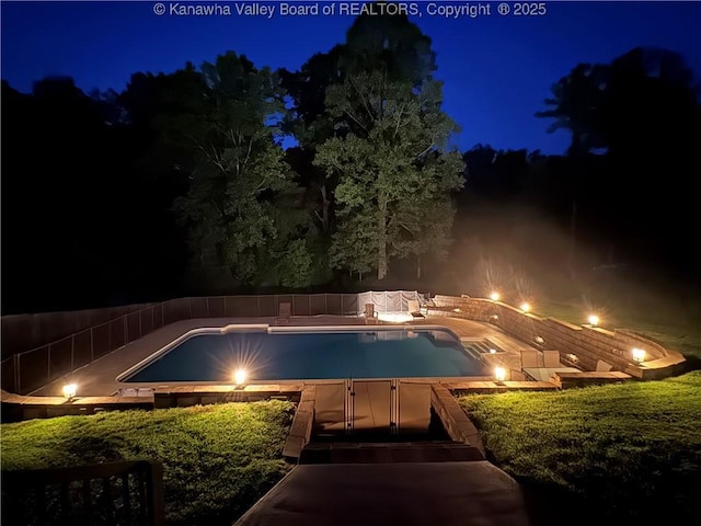 90 Brooke St, Culloden, WV 25510 - view of pool at night