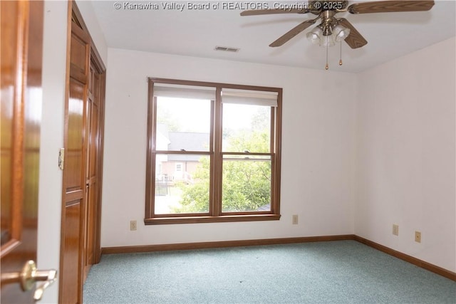 112 Willowood Cir, Hurricane, WV 25526 - unfurnished room with baseboards, carpet flooring, and a ceiling fan