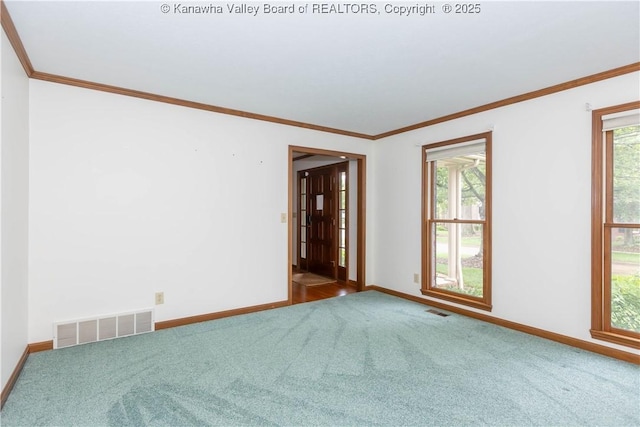 112 Willowood Cir, Hurricane, WV 25526 - carpeted empty room featuring baseboards and crown molding