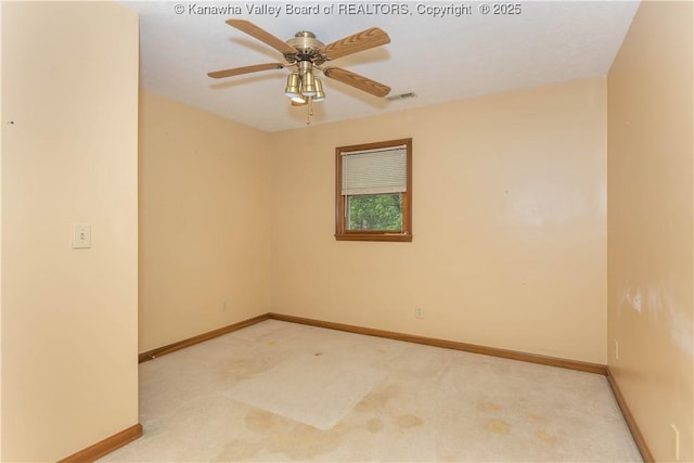 112 Willowood Cir, Hurricane, WV 25526 - unfurnished room with baseboards, light carpet, and a ceiling fan