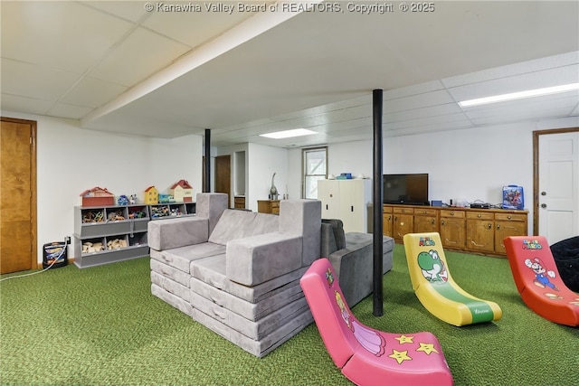 3021 Sansom Ct, Milton, WV 25541 - playroom featuring carpet flooring and a paneled ceiling