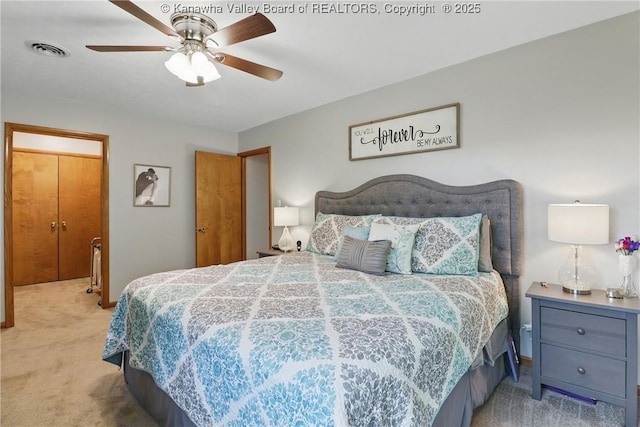3021 Sansom Ct, Milton, WV 25541 - bedroom with carpet and a ceiling fan