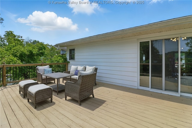 3021 Sansom Ct, Milton, WV 25541 - wooden terrace featuring an outdoor living space