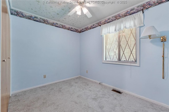 424 Porter Rd, Charleston, WV 25314 - spare room with carpet floors, a ceiling fan, and baseboards