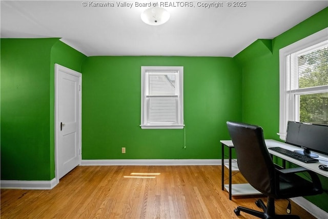 1539 Clark Rd, Charleston, WV 25314 - office with plenty of natural light, baseboards, and wood finished floors