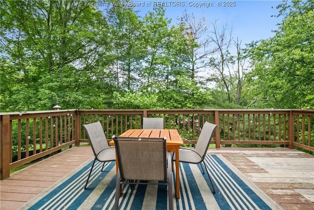 1539 Clark Rd, Charleston, WV 25314 - wooden terrace with outdoor dining space