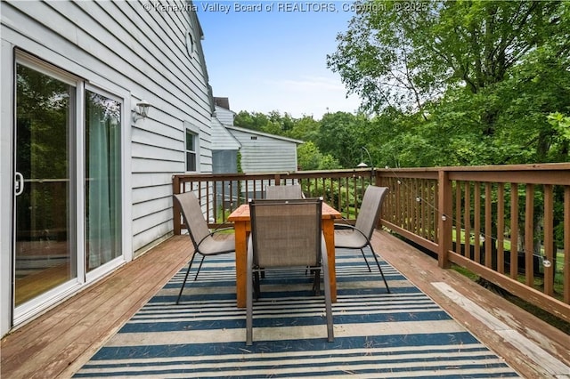 1539 Clark Rd, Charleston, WV 25314 - wooden terrace featuring outdoor dining space