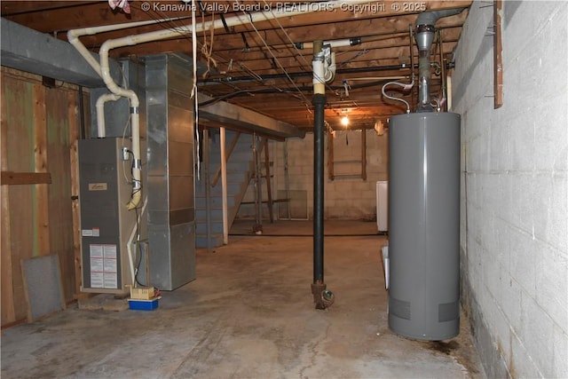 6 Coast Run Rd, Sandyville, WV 25275 - unfinished below grade area with water heater and heating unit