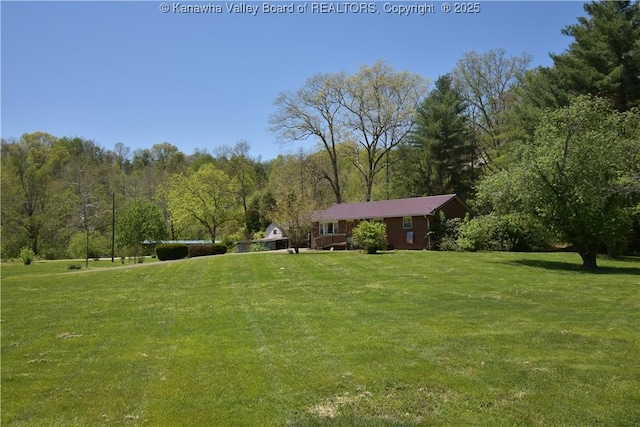 6 Coast Run Rd, Sandyville, WV 25275 - view of green lawn featuring a forest view