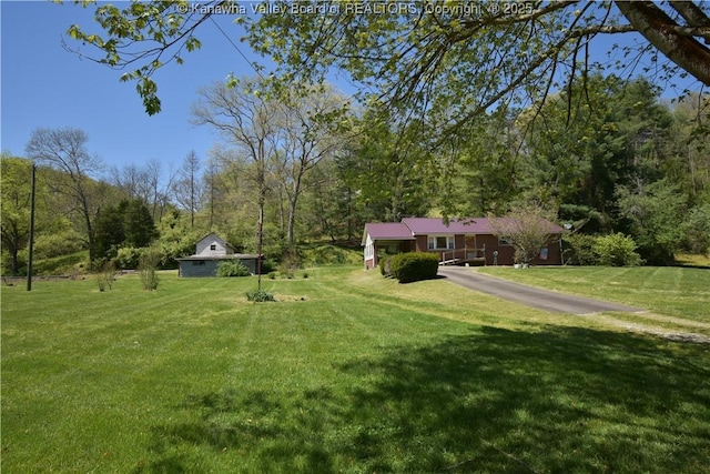 6 Coast Run Rd, Sandyville, WV 25275 - view of green lawn featuring a forest view