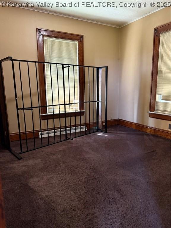 1123 Beech Ave, Charleston, WV 25312 - unfurnished room featuring ornamental molding, carpet, and baseboards