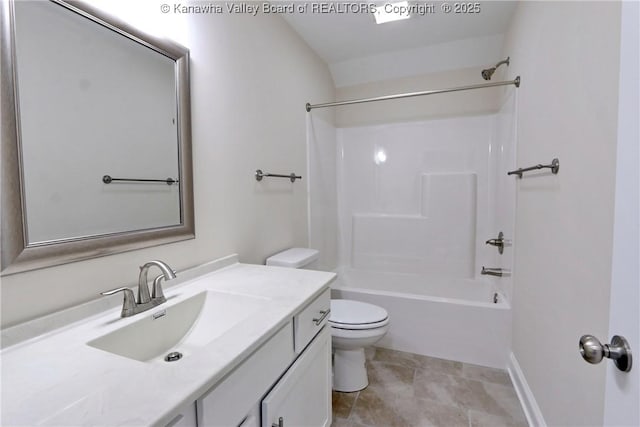 4210 Fairway Xing, South Charleston, WV 25309 - full bathroom featuring toilet, vanity, and bathtub / shower combination