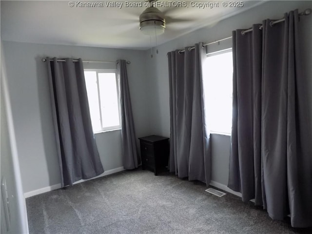 1004 E Riverview Dr, Belle, WV 25015 - carpeted empty room with baseboards and a ceiling fan