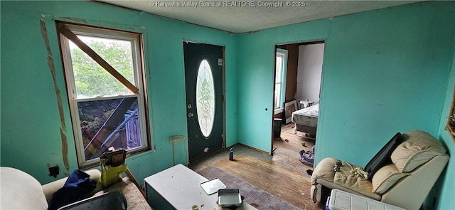 1214 Upper Vine St, Charleston, WV 25302 - foyer entrance featuring a textured ceiling and wood finished floors