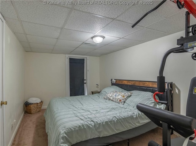 3742 Greenview Rd, South Charleston, WV 25309 - carpeted bedroom featuring a drop ceiling