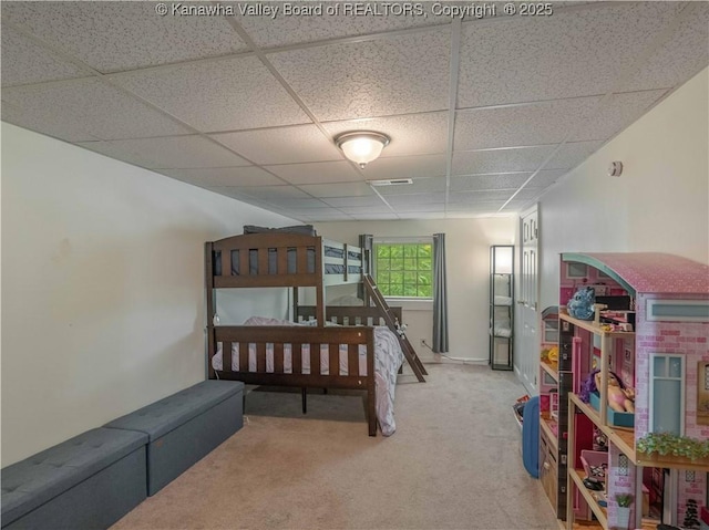 3742 Greenview Rd, South Charleston, WV 25309 - bedroom with a paneled ceiling and carpet floors