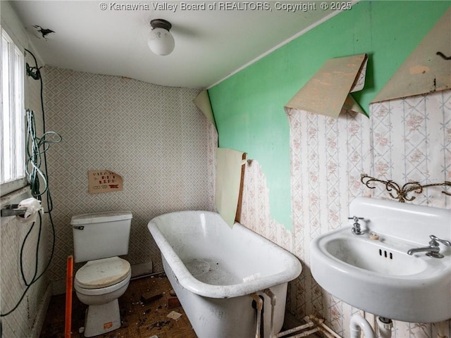 412 C St, Saint Albans, WV 25177 - full bathroom with a freestanding tub and toilet