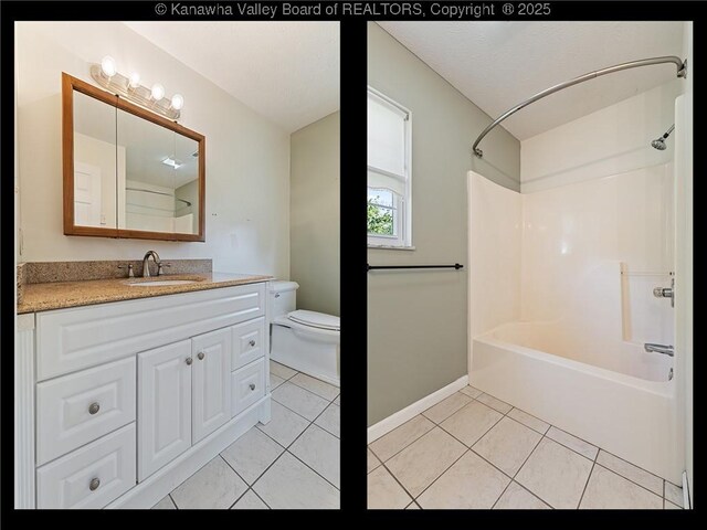1571 Thistlewood Cir, Hurricane, WV 25526 - bathroom featuring  shower combination, vanity, and tile patterned flooring