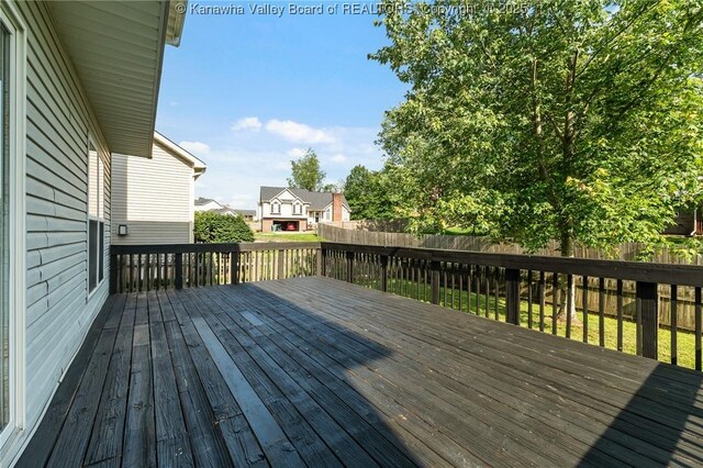 1571 Thistlewood Cir, Hurricane, WV 25526 - wooden terrace with a fenced backyard