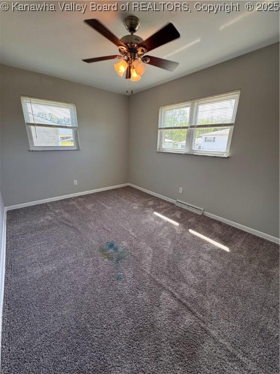 3007 Sansom Ct, Milton, WV 25541 - carpeted empty room featuring baseboards and ceiling fan
