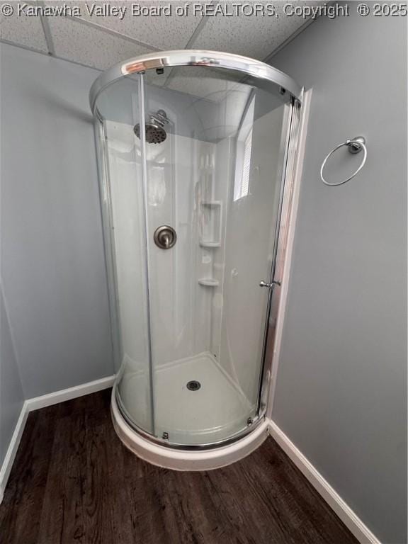 3007 Sansom Ct, Milton, WV 25541 - full bathroom with a shower stall and wood finished floors