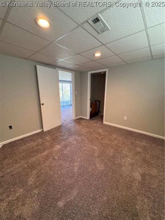 3007 Sansom Ct, Milton, WV 25541 - unfurnished room with a paneled ceiling and carpet floors