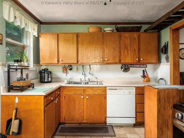 15 Eagle Flight Rd, Ripley, WV 25271 - kitchen with white dishwasher, light countertops, wall oven, and brown cabinetry