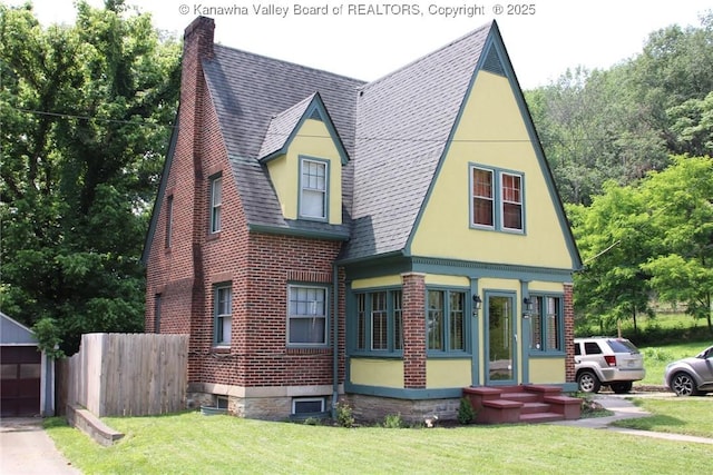 1840-A Oakridge Dr, Charleston, WV 25311 - view of front of home with brick siding, a shingled roof, and a chimney
